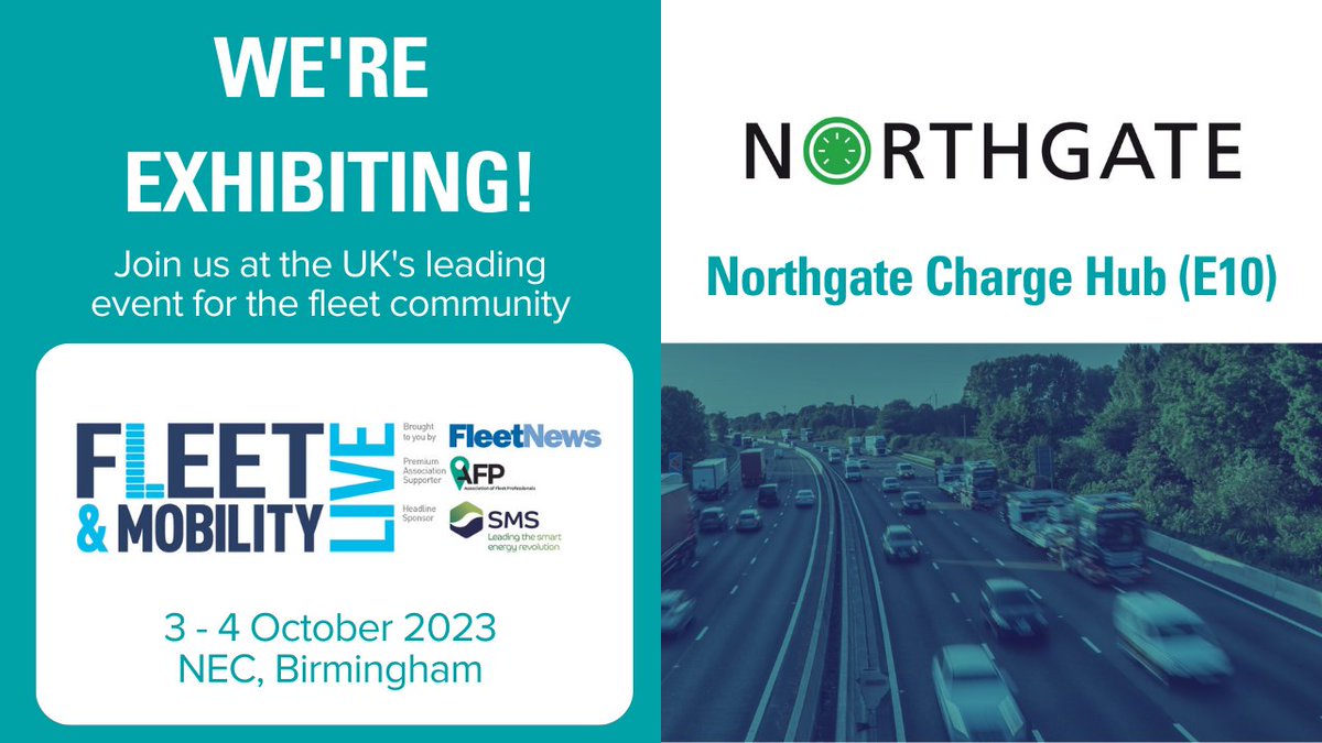 Join us at the Northgate Charge Hub (E10) alongside our EV charging specialist partner, @chargedev, to discuss #DrivetoZero and all your Vehicle Hire, EV and fleet management questions.

Register for FREE: fleetandmobilitylive.com/2023-registrat…

#FleetAndMobilityLive #Fleetmanagement #VanRental