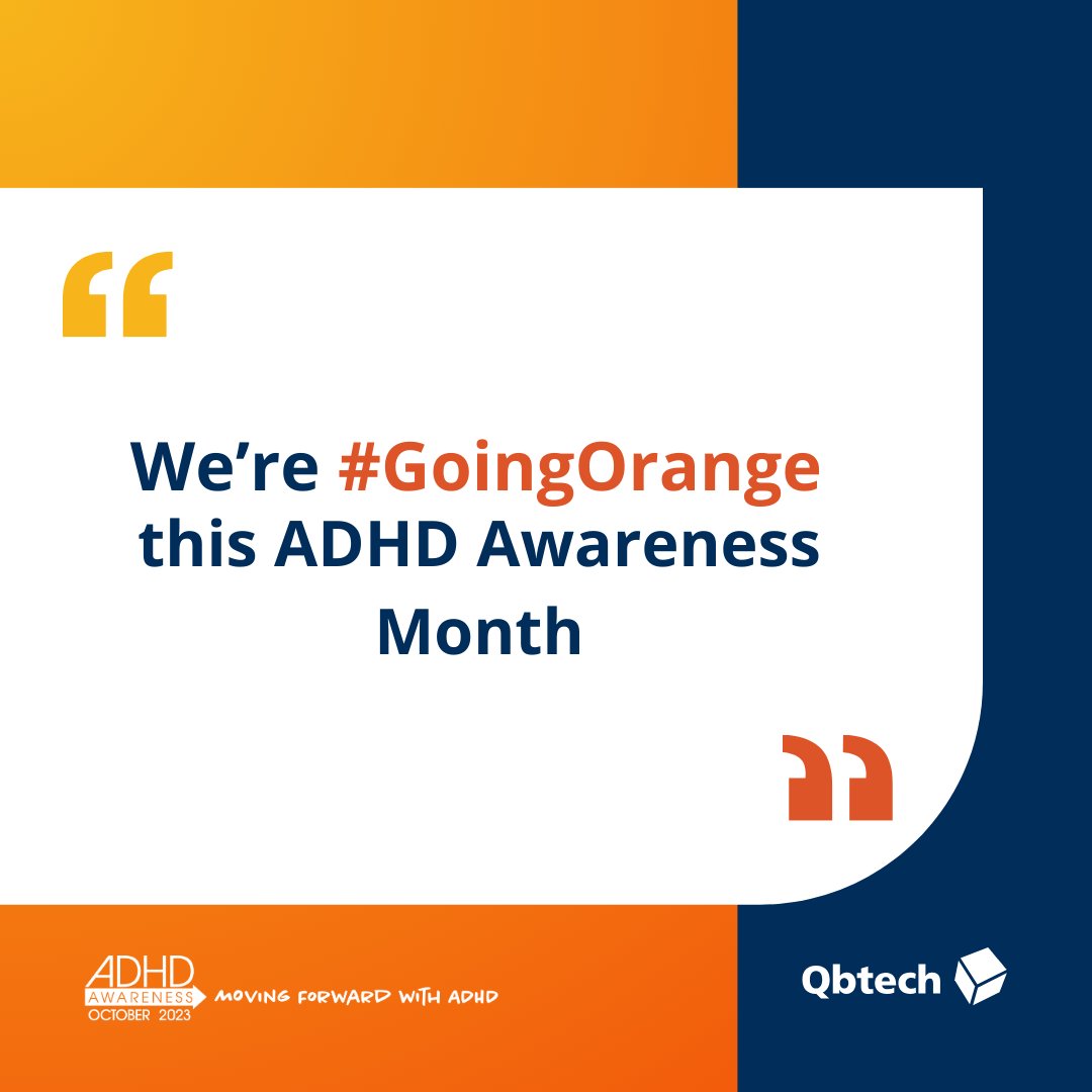 QbtechADHD's tweet image. October is ADHD Awareness Month, and this year’s theme is ‘Moving Forward with ADHD.’ To show our support, we are #GoingOrange. Watch this space to: 
✅ Connect 
✅ Learn 
✅ Thrive 
👉 bit.ly/48xNiQt 

#ADHDAwarenessMonth #ADHDmonth