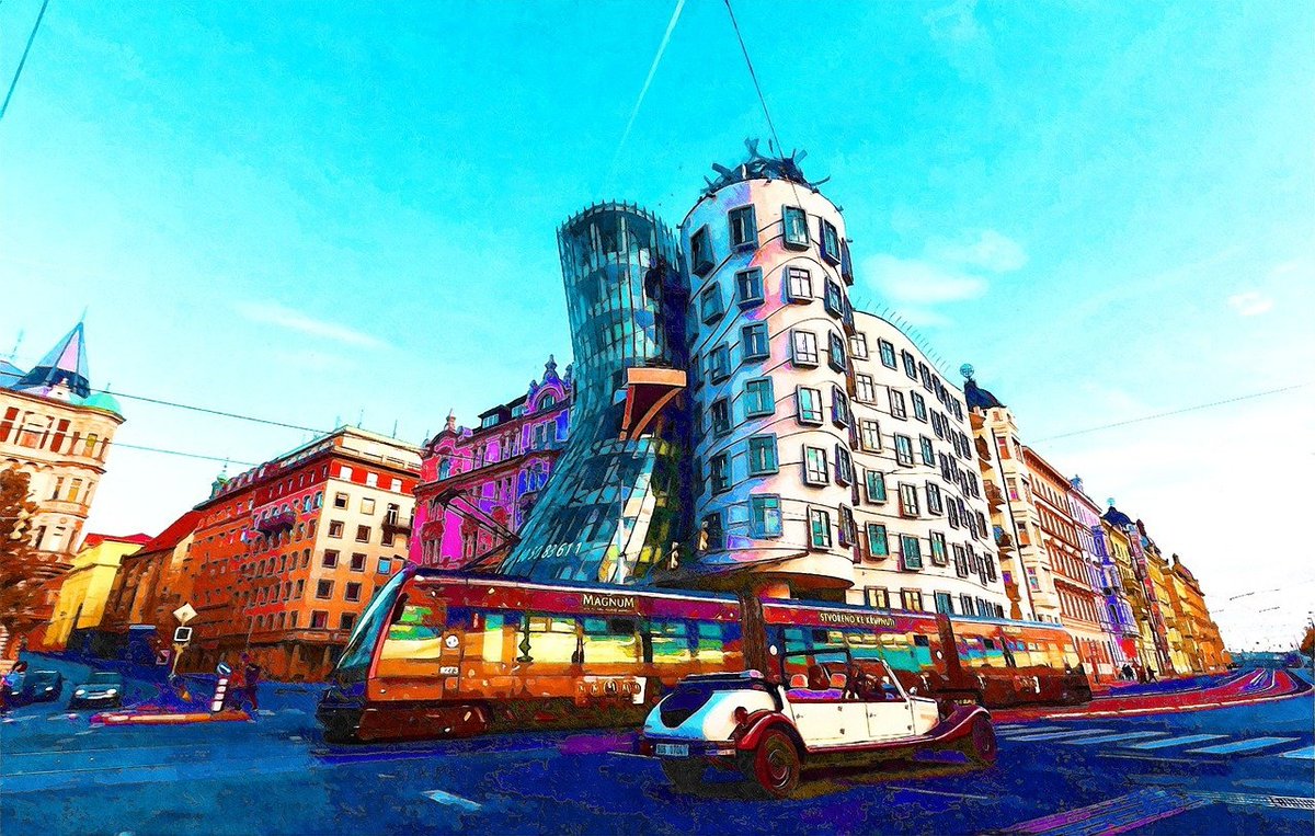 PragueGuide1's tweet photo. The Dancing House in #Prague... kind of cool, right? https://t.co/ZGDaoArrgy
