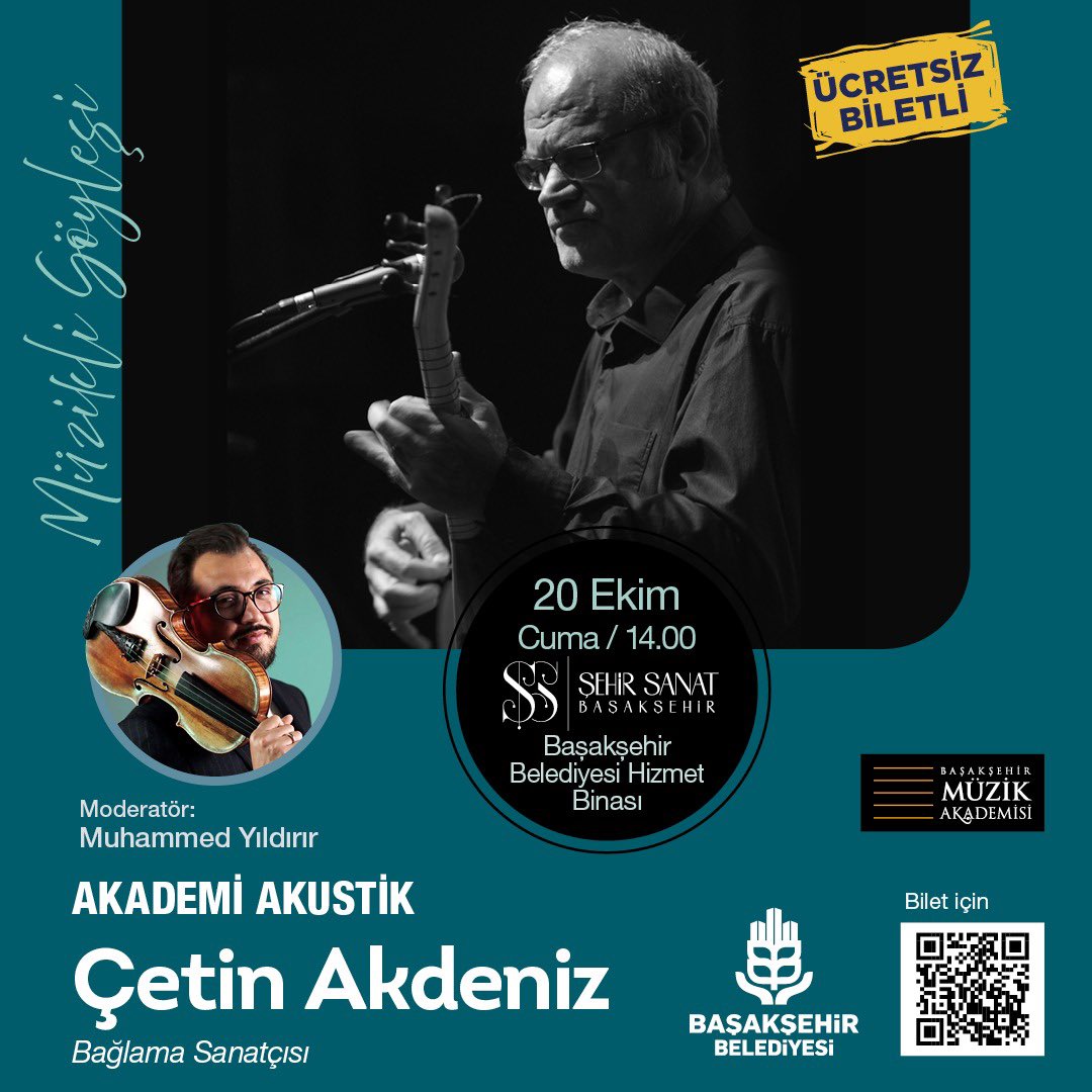 Basaksehir_Bld's tweet photo. Müzik ve sohbetin harmanlandığı Akademi Akustik'te, bu ay keman sanatçışı Audrey Wozniak ve bağlama sanatçısı Çetin Akdeniz'i ağırlıyoruz. 🎻🎼🎶

📲Şimdiden yerinizi ayırtmayı unutmayın. https://t.co/WbYGpjtS2Y