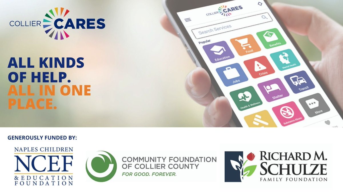 CollierCARES (Community Application for Resources and Emergency Services) is a mobile application and web-app for the purpose of connecting people in need with critical resources and services available in Collier County, Florida.

#CollierCARESapp #connectwithcare