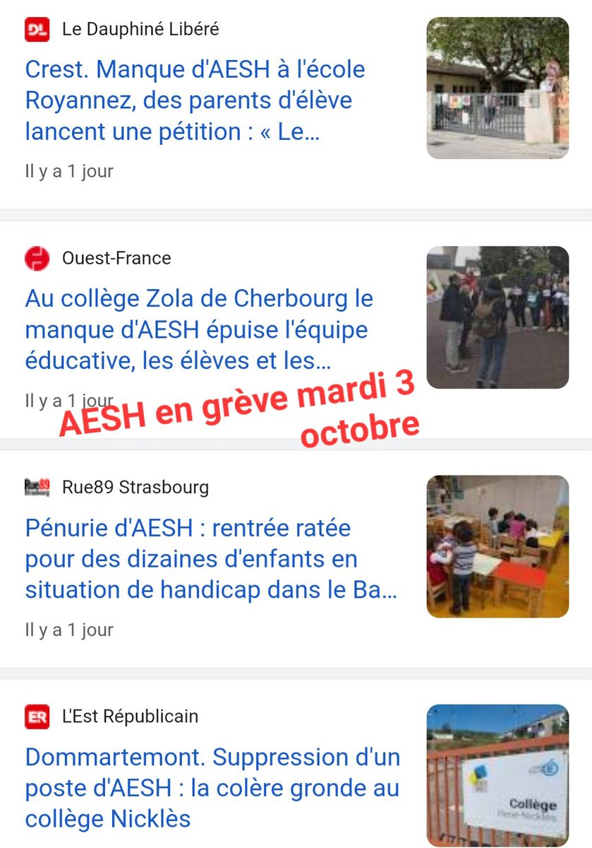 AvsAeshGo's tweet photo. Mardi 3 octobre les #AESH seront mobilisés pour défendre leurs revendications:une sortie de la précarité avec une réelle revalorisation salariale  , un statut, la suppression des Pial et de la mutualisation à outrance des accompagnements, une réelle école inclusive @GabrielAttal https://t.co/QlUIc0kOBM