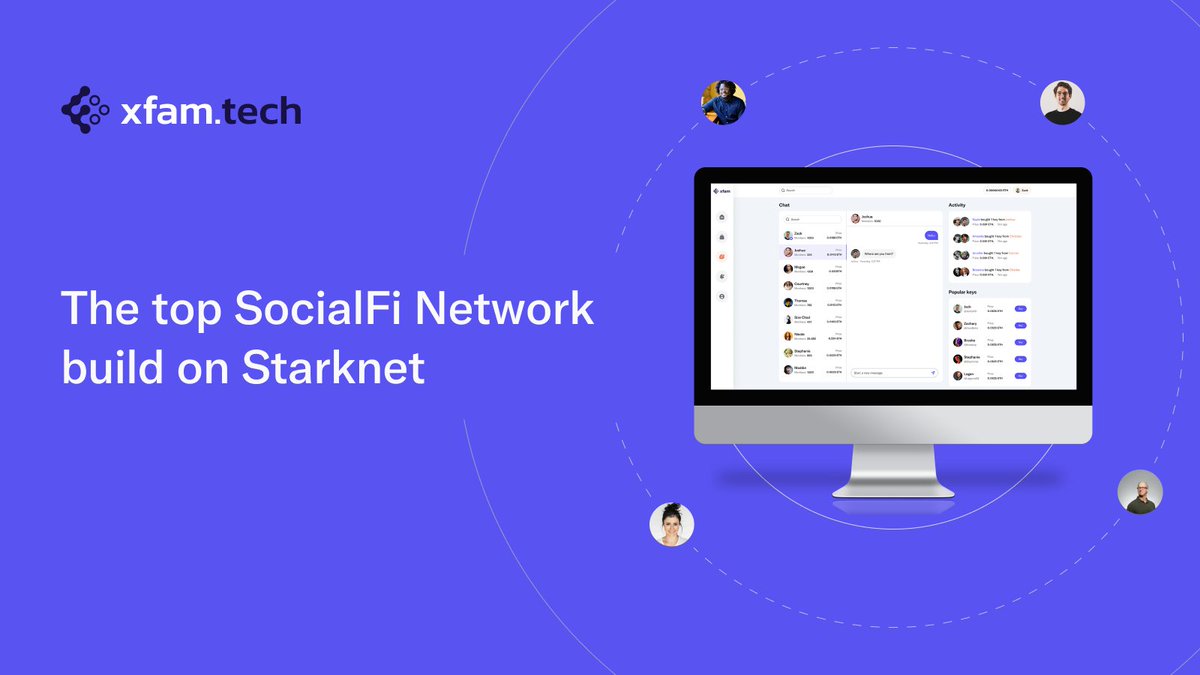 xfamtech's tweet photo. @xfamtech - The First #SocialFi Network on @Starknet🚀

🌐 Connect, create &amp; earn. Empower creators, KOLs, influencers.

💡 Mix online interaction, financial rewards, inspire excellence.

📚 Share knowledge, earn profit!

Stay tuned for more updates! 🔜

#SocialFi #xfamtech https://t.co/sxZwOo6K0w