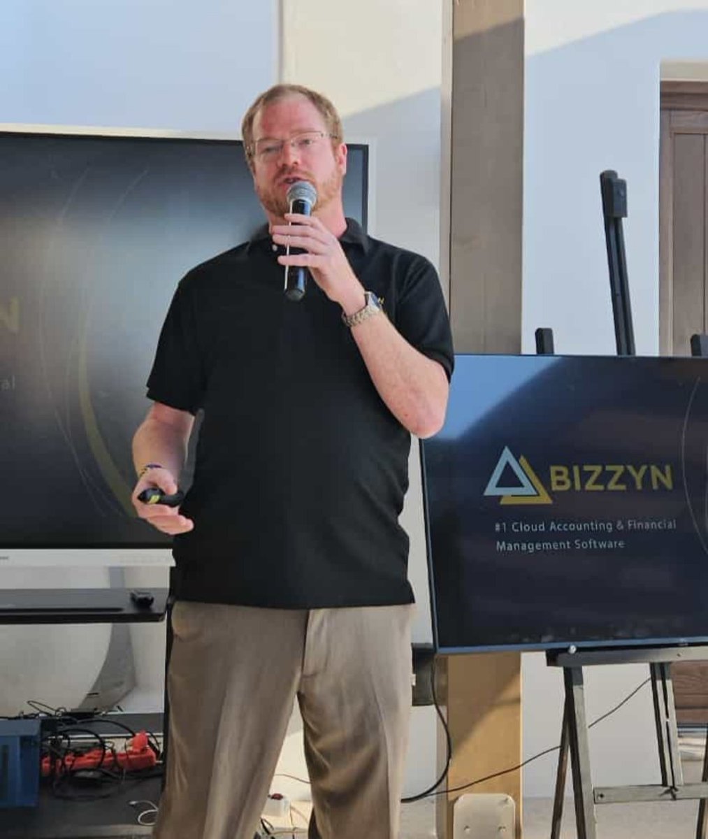 BizzynHq's tweet photo. Representing our company with distinction at the 'Follow The Entrepreneur' conference in Greece – Our Advisor &amp; VP of Sales/Marketing in action! https://t.co/Fh2iUqqe7S