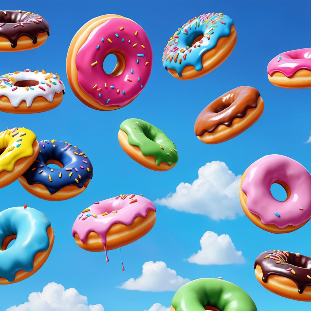 aiBildAgentur's tweet photo. Sometimes, life's simplest moments can be the most magical. So, grab your umbrella and get ready to savor the sweetness of this extraordinary donut rain! 🌟☂️ #DonutRain #SweetSurprise #ColorfulDelights https://t.co/xIF6CpGKD1