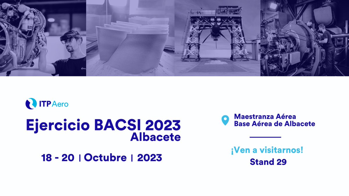 Los próximos 18, 19 y 20 de octubre estaremos en el Ejercicio BACSI 2023, evento impulsado por @EjercitoAire @uclm_es @La_UPM, la Real Academia de Ingeniería y las principales compañías del sector ¡Os esperamos!