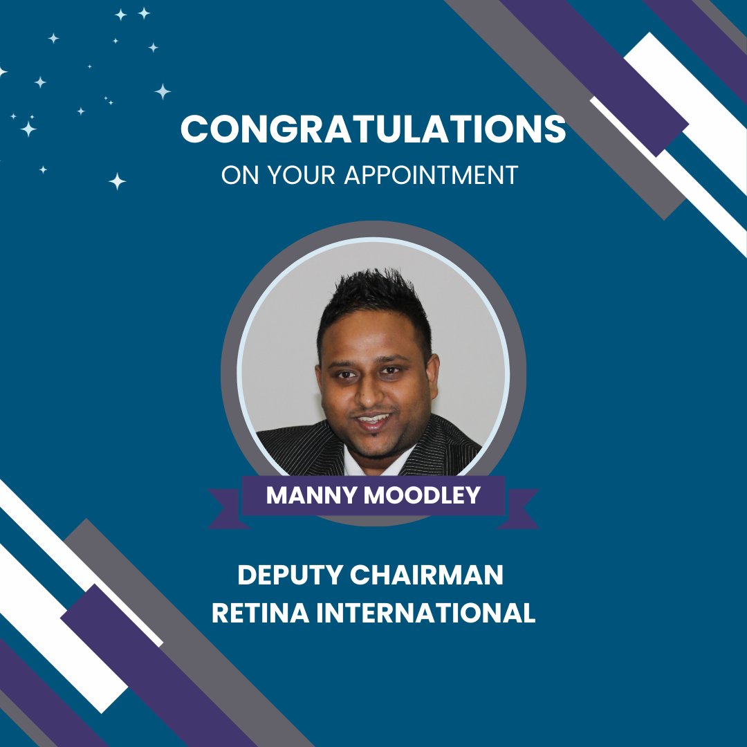 A huge congratulations goes out to our Chairman Manny Moodley on his election as Deputy Chairman of Retina International  Well deserved.
#RetinaSA #RetinaInternational #congratulations #DeputyChairman
