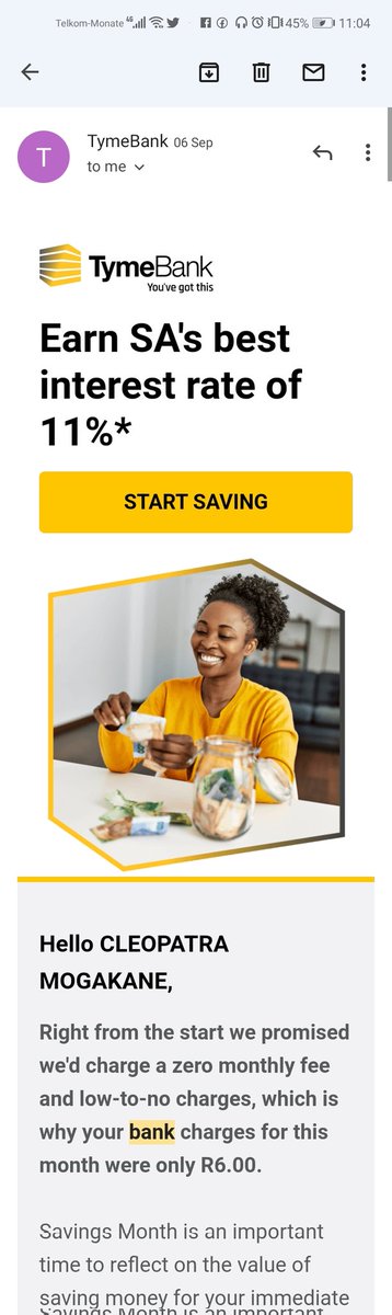 LepheloCleo's tweet photo. Enjoy low fees with my everyday @tymebankza banking 😍🔥
#TymebankSpaces #FreeSpaces https://t.co/SBYFenRjl3