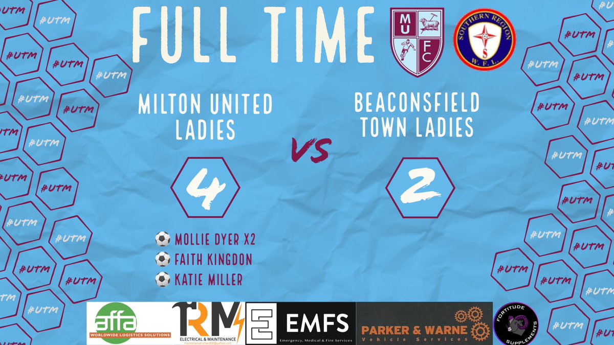 FULL TIME ~ 01/10/2023✅ After a defeat last weekend the ladies bounced back with an excellent performance to win 4-2💪🏼 @SthRgnWFL affa.co.uk • emfsgroup.com • RM Electrical&Maintenance • Parker&Warne Vehicle Services • Fortitude supplements #utm