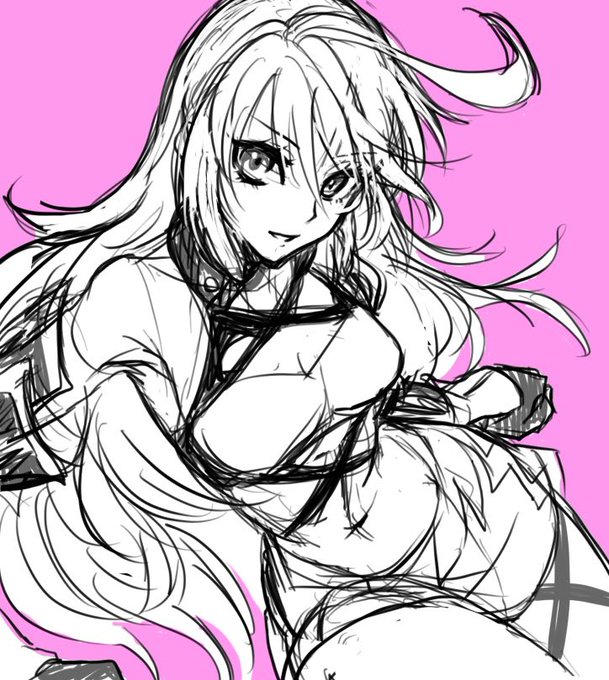 ミラ様落書きし始めたら楽しくなってきちゃった…背景作業からの逃避中 