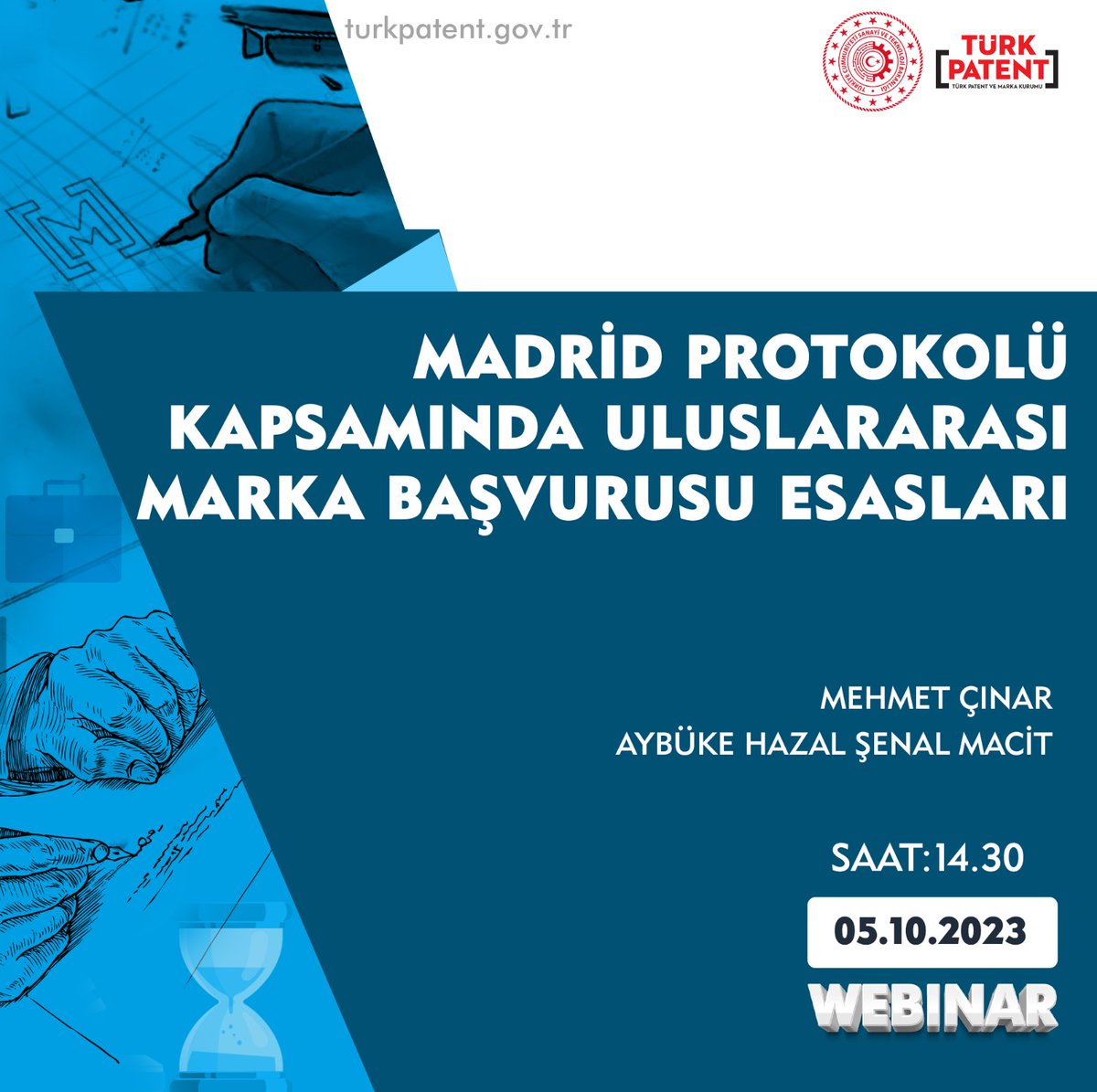 📢 "Madrid Protokolü Kapsamında Uluslararası Marka Başvurusu Esasları" Konulu Webinar

🗓️ 5 Ekim Perşembe 
🕜 14.30
📍 Zoom

Kayıt için 👉🏽 etkinlik.turkpatent.gov.tr/akademi