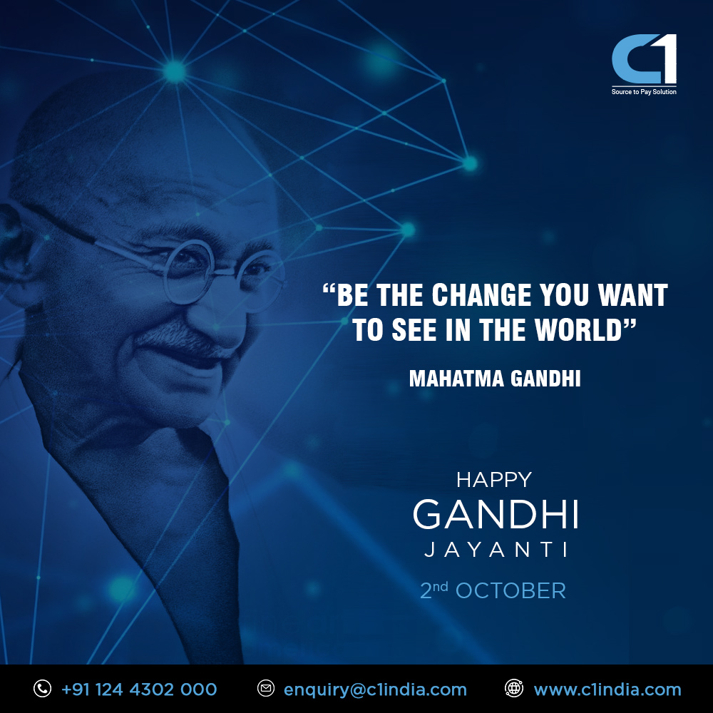 Team C1 India Pvt Ltd salutes the indomitable spirits of Gandhi ji. On this #GandhiJayanti and #ShastriJayanti. Just as they paved the way for #India's freedom, we're paving the way for #procurement freedom with our #eProcurement Solutions.  #ProcurementRevolution #eprocurement