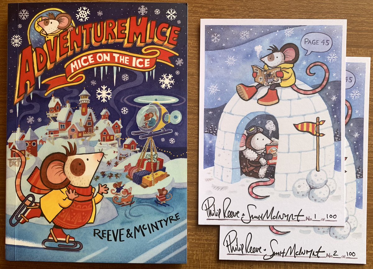 Only three days ‘til the launch of our third Adventuremice book! Support us AND a local indie bookshop by pre-ordering one of 100 signed bookplate editions from @PageFortyFive! page45.com/store/Philip-R… 🐭❄️ ❤️#ChooseBookshops @philipreeve1