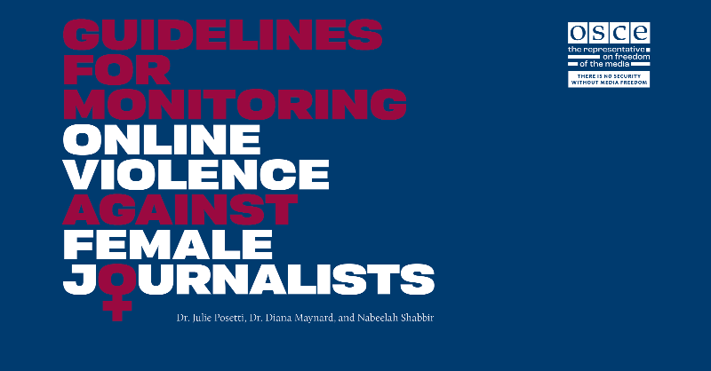OSCE_RFoM's tweet photo. Women journalists face online peril – that needs to be countered for our pluralistic societies, and democracy to survive!
Join us at #WarsawHDC for the unveiling of #SOFJO Guidelines for monitoring online violence against female journalists, at 16:00 today. Live stream here 👇