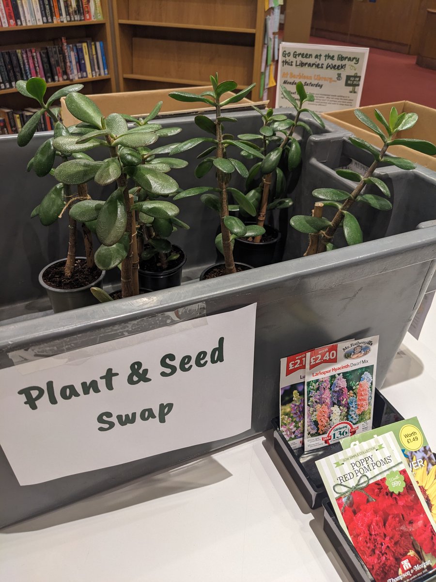 It's the beginning of Libraries Week! This week we're celebrating the work of libraries across the UK, focussing on sustainability and climate change. Pop in and check out our plant & seed swap, toy swap, vinyl & CD swap! #GreenLibrariesWeek #LibrariesWeek #vinylswap #plantswap