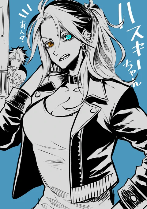 落書きハスキーちゃん。 残念美人感がすごい。ガハハ笑いしそう。
