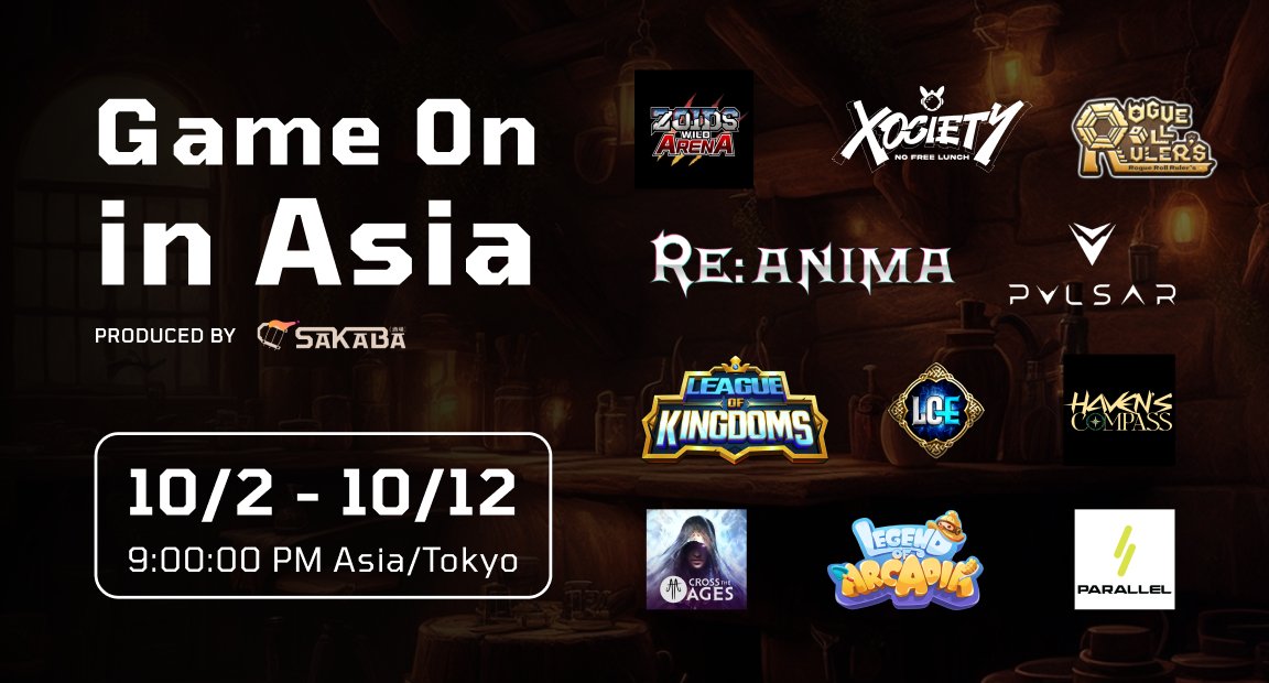 Upcoming the Game on in Asia⛩️ on Sakaba!🍻

Game on in Asia⛩️ is upcoming now, it'll be starting three hours later! We are thrilled to bring you this campaign featuring an incredible selection of 10 games🎮

Don't pass up the chance to earn epic rewards by participating in these