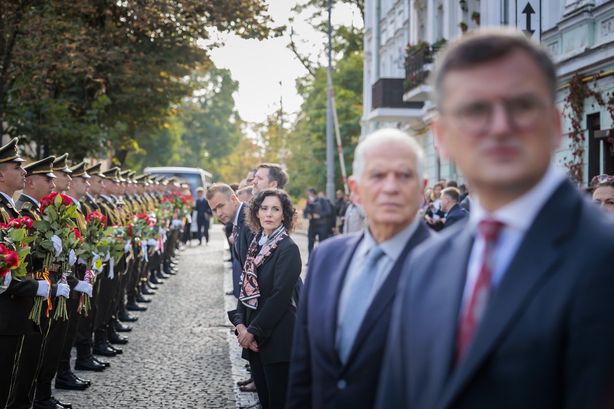 hadjalahbib's tweet photo. In Kyiv for a historic Foreign Affairs Council. Our message: unity and solidarity with the Ukrainian people. Their resilience, their desire to be part of the European Union are constant reminders of the importance of defending our common values! https://t.co/K6NsOOdJPA
