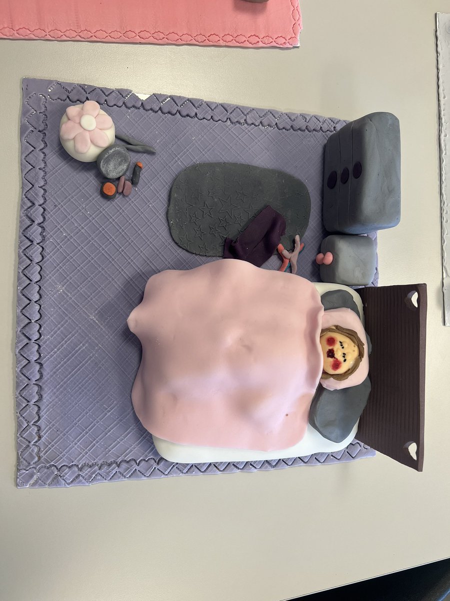 GirvanAcadHE's tweet photo. Bed scene cakes made by Practical Cake Craft pupils. Well done 👏🏻 https://t.co/X7KhRtYPA4
