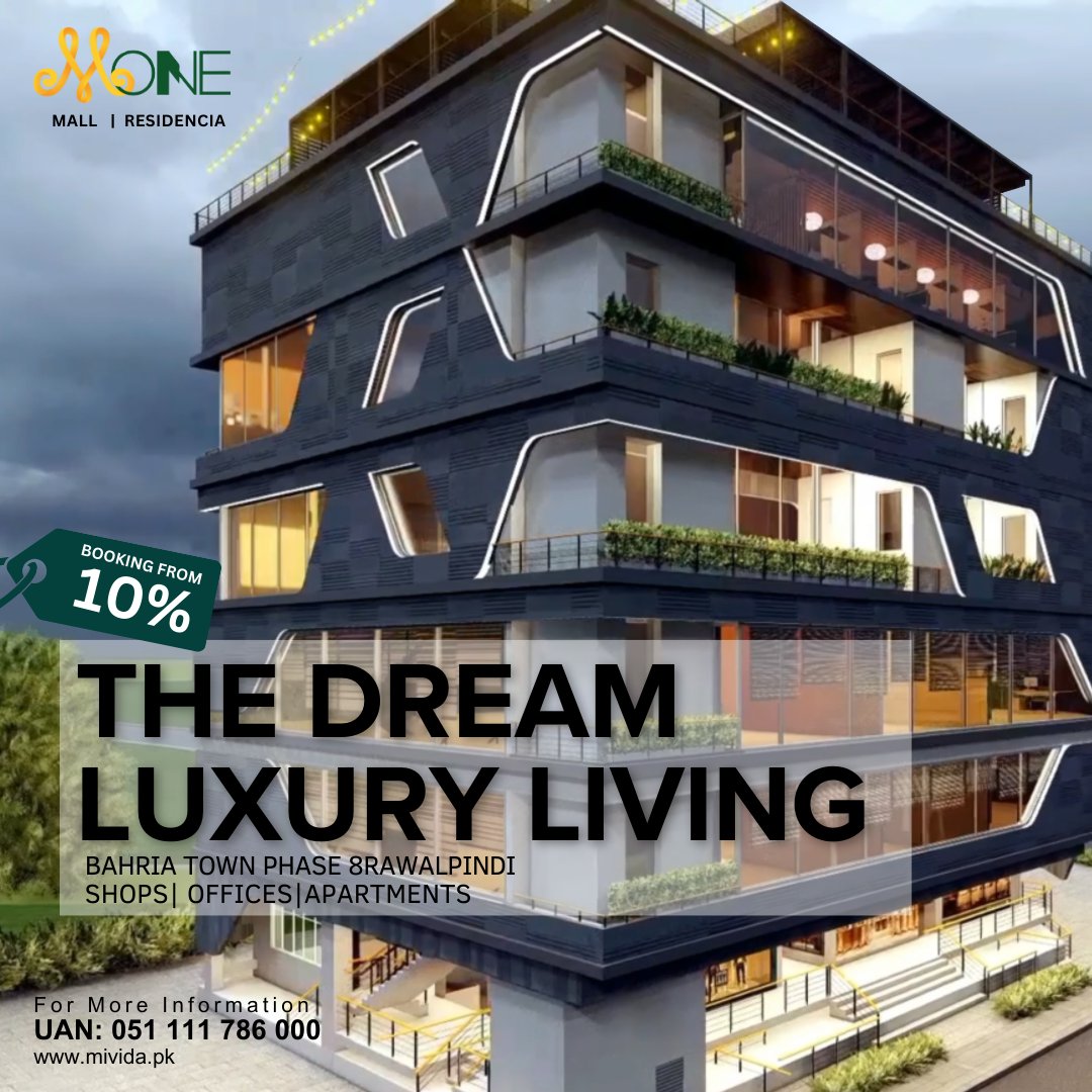 Your Dream Luxury Living 🏙️

MIVIDA One, where luxury meets lifestyle, offering you the finest in shopping and residential elegance.

For details, please contact us at:
 (051) 111 786 000
 info@mivida.pk

#MIVIDAOne #LuxuryLiving #DreamHomes #ShoppingMall #ResidentialLife