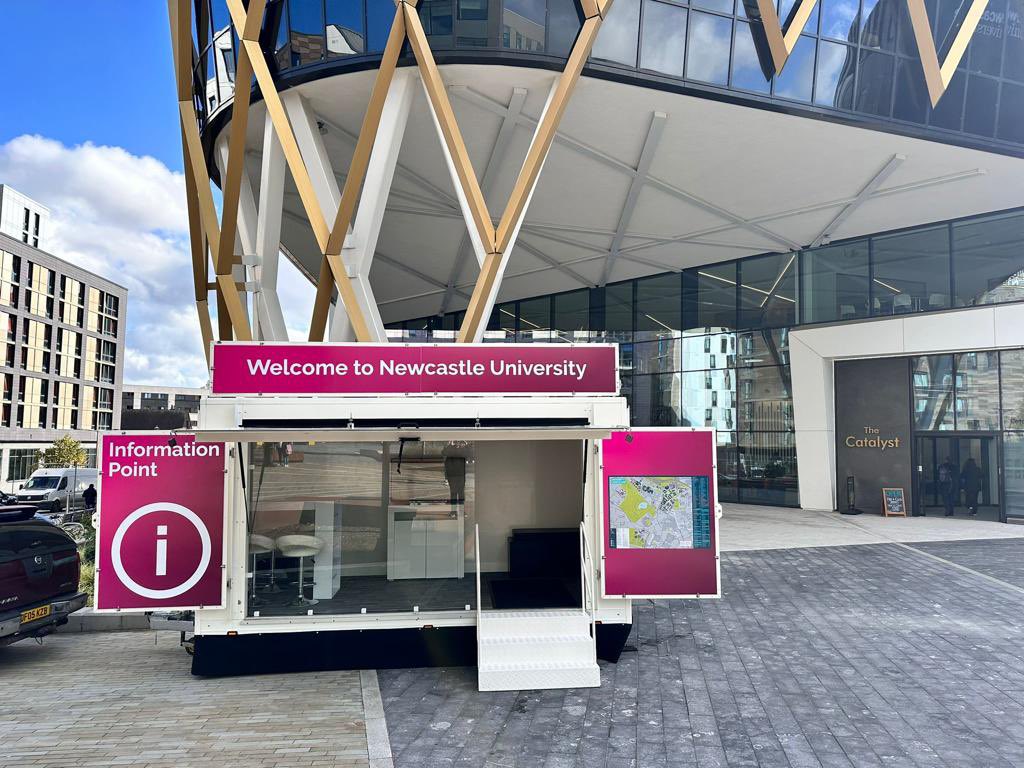 Newcastle University used exhibition trailers on campus in high footfall locations, as an information point at the open day this weekend.