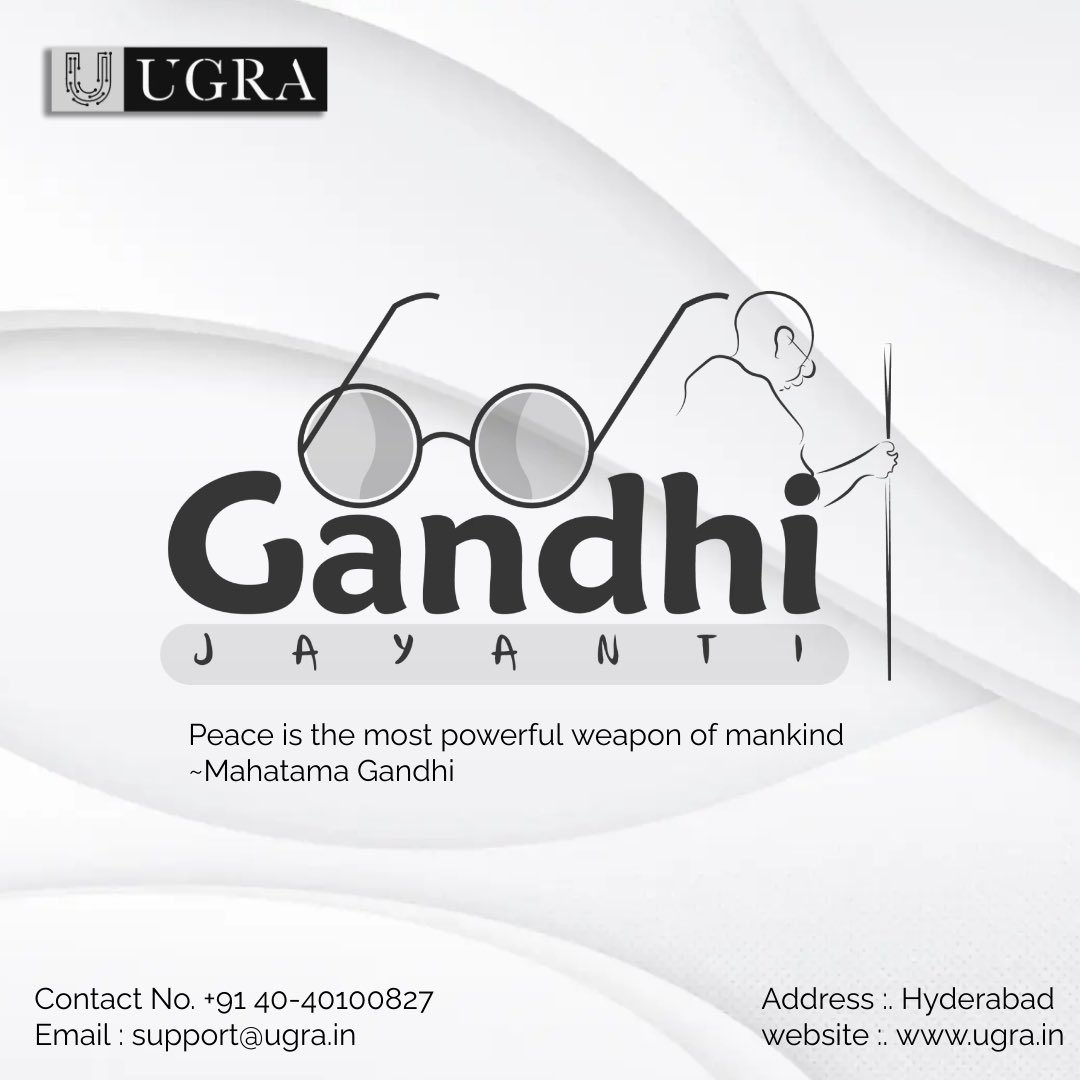 “In a gentle way, you can shake the world. 🌍 Remembering the father of our nation on #GandhiJayanti.” #GandhiJayanti #MahatmaGandhi #FatherOfTheNation #NonViolence #PeaceAndHarmony #Inspiration #Simplicity #ServiceToHumanity #IndianIndependence #GandhiQuotes #ugra #ugraindia