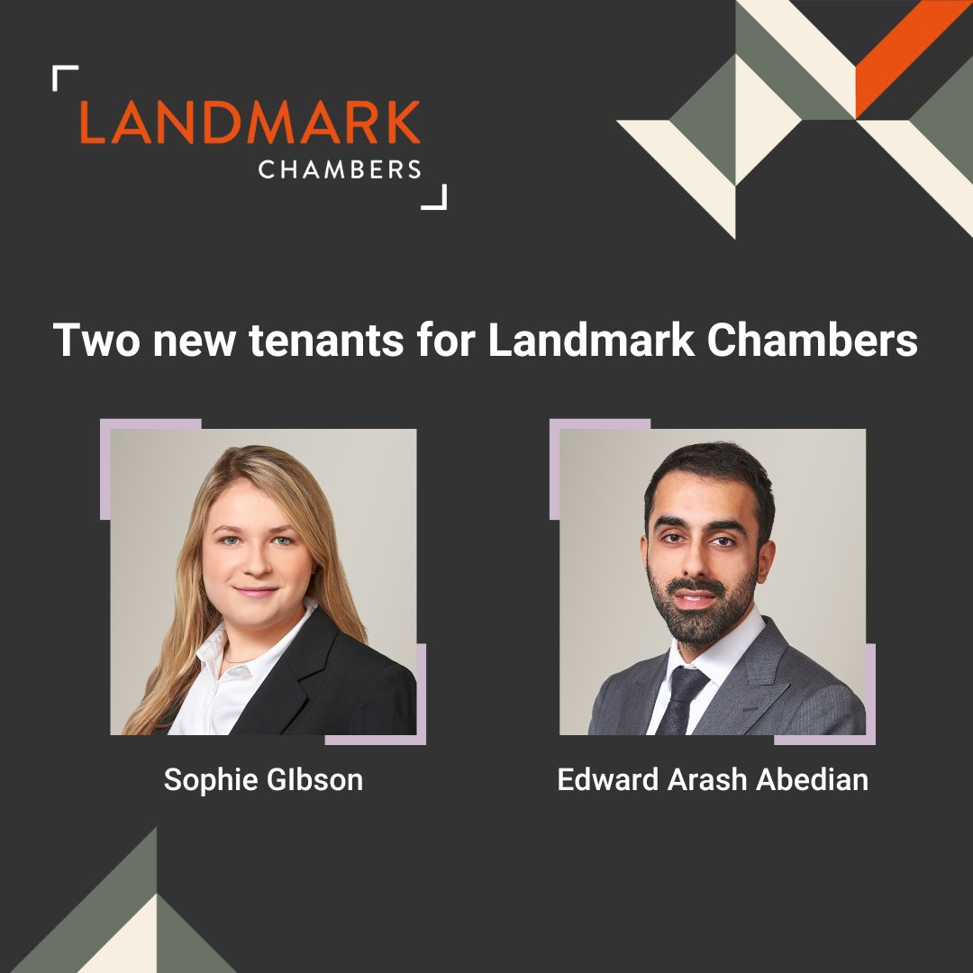 Two new tenants for Landmark Chambers Landmark Chambers welcomes two new tenants today (Monday 2 October 2023) as Sophie Gibson (2022) and @edabedian (2022) become members of Chambers. For more information, please visit the following link: bit.ly/3PAqSFL