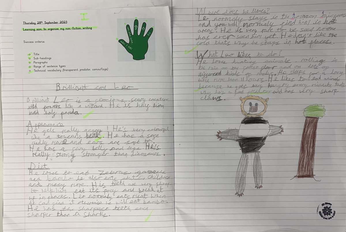 Impressive non-chronological reports of imaginary animals from Years 3 and 4 👏 #writing
