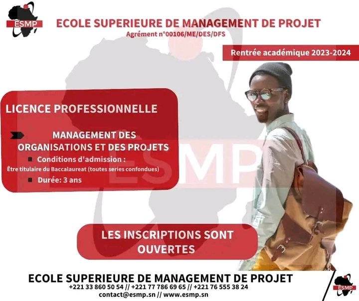 esmp_com's tweet photo. RENTREE ACADEMIQUE 2023 - 2024 📚✍️

Vous souhaitez devenir  #chargédeprojet #chargédeprogramme, #chargedesuivi, #chargedecontrole, #administrateurdeprojet, #chefdeprojetadjoint ....., rejoignez notre programme de formation professionnelle par excellence de niveau Bac + 3 https://t.co/ZI8kNd5Vnl