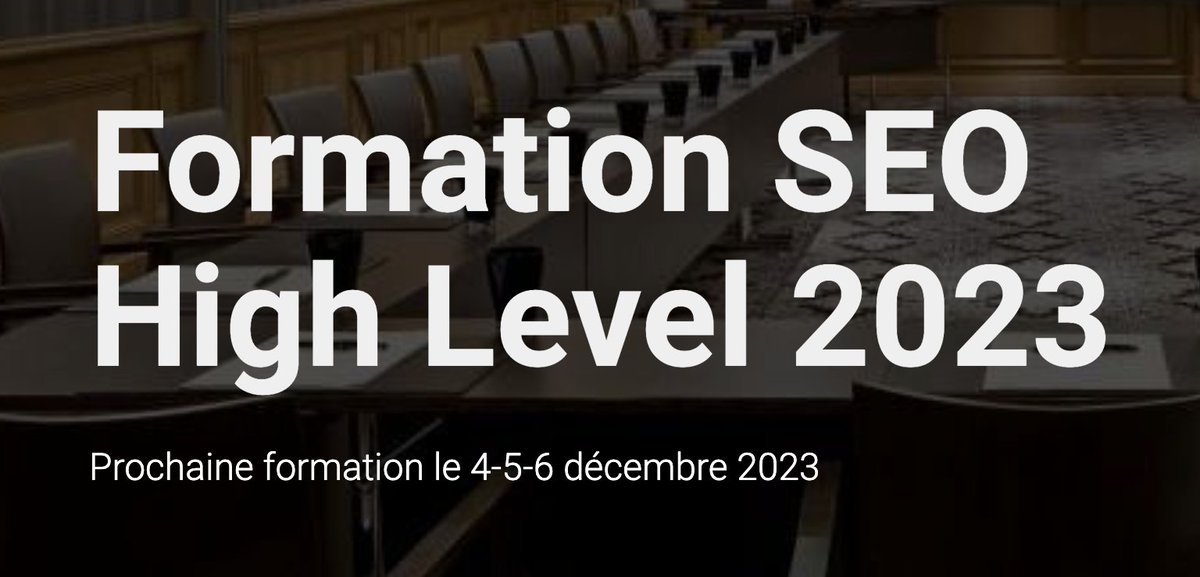 Prochaine session de la formation SEO High Level le 4-5-6 décembre 2023 ! #SHL #SEOHighLevel
En savoir plus sur seohighlevel.com
=> Inscriptions of.seohackers.fr/demande-format…