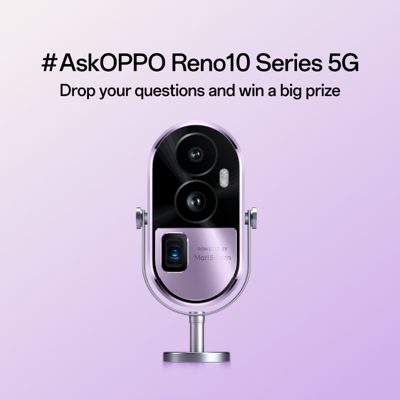 oppo's tweet photo. Do you have questions about the #OPPOReno10Series5G? 🤔
Ask away in the #OPPOCommunity, and you'll get the chance to win some fabulous prizes! 🎁