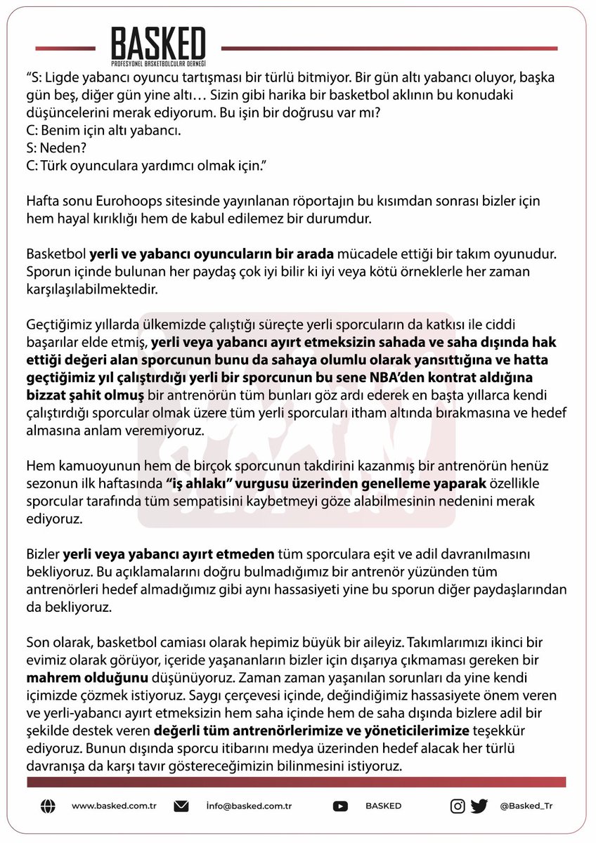 Gündeme dair zaruri gördüğümüz açıklamamızdır.