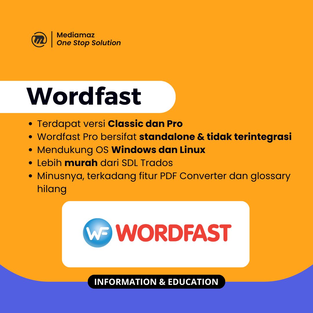 MediamazTS's tweet image. Ada yang belum pernah pakai CAT Tools untuk penerjemahannya?😁 Bakal ngebantu banget sih ini mah 

#CATTools #SDLtrados #wordfast #memoq #penerjemahan #translator #translation
