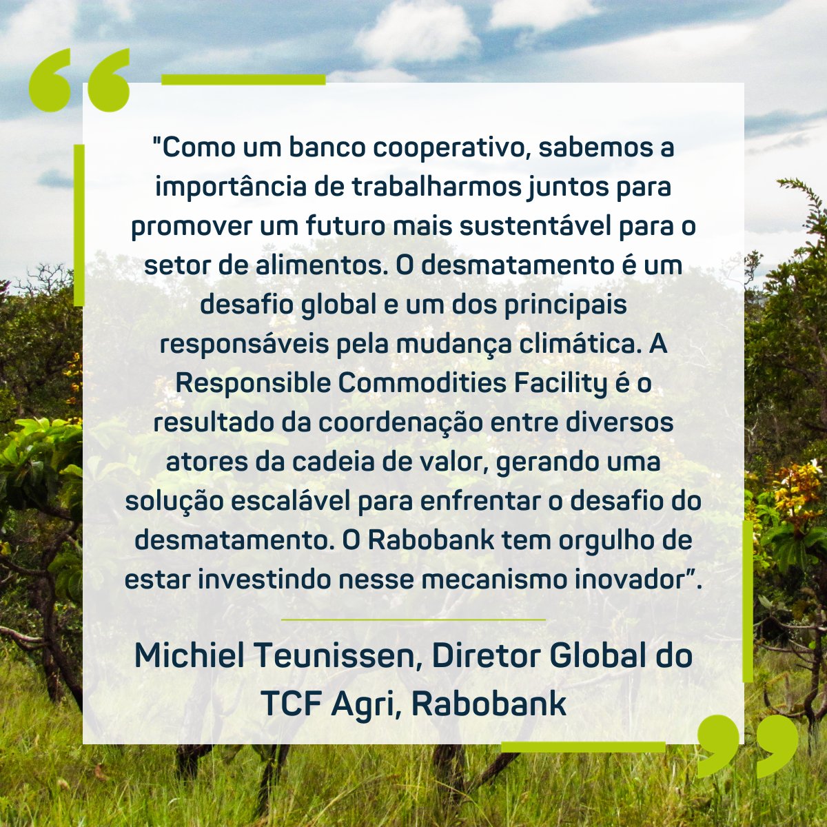 BVRioBrasil's tweet photo. A Responsible Commodities Facility (RCF) acaba de anunciar um investimento de US$ 47 milhões para a expansão da produção de soja livre de desmatamento no Cerrado, na safra 2023/24, com novos investidores @Santander_br @Rabobank e @Agri3F.

#sojaresponsavel #economiaverde https://t.co/PbDBcenaxx