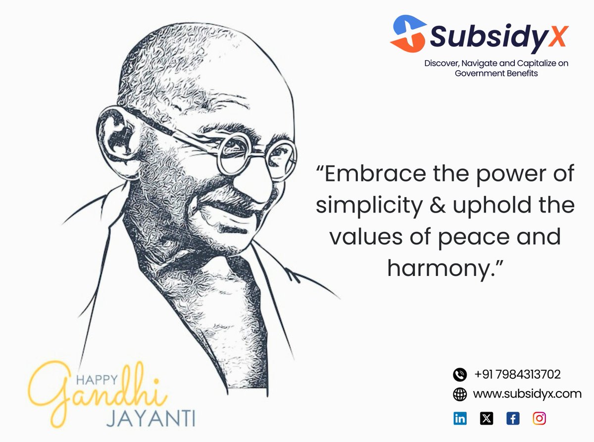 subsidy_X's tweet photo. Happy Gandhi Jayanti

#SubsidyX #MahatmaGandhi #Peace #Unity #Inspiration #ChangeMakers https://t.co/HBBNv9hFAl