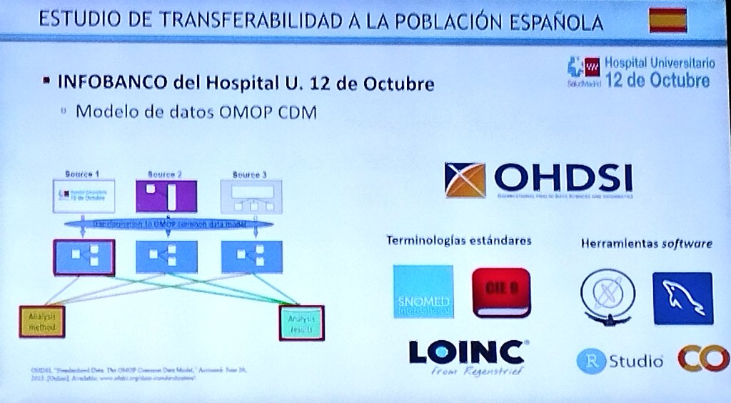 La profesora María Elena Hernando de @La_UPM cuenta como se ha utilizado el #InfoBanco de @DataDoce @SaludMadrid para el entrenamiento de modelos #IA a través del modelo @OHDSI #OMOP 🤓