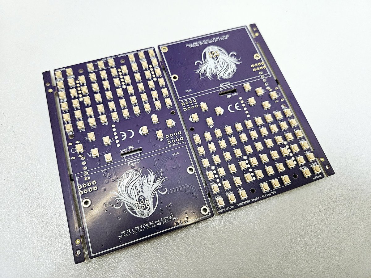 sulfuroid's tweet photo. #sharpikeebo batch arrived in our HQ. The next 24 hours will be: atmega32u4 flashing + #QMK flash. And display/lora tests. @morpheans @crowd_supply https://t.co/VQu4Iws3X6