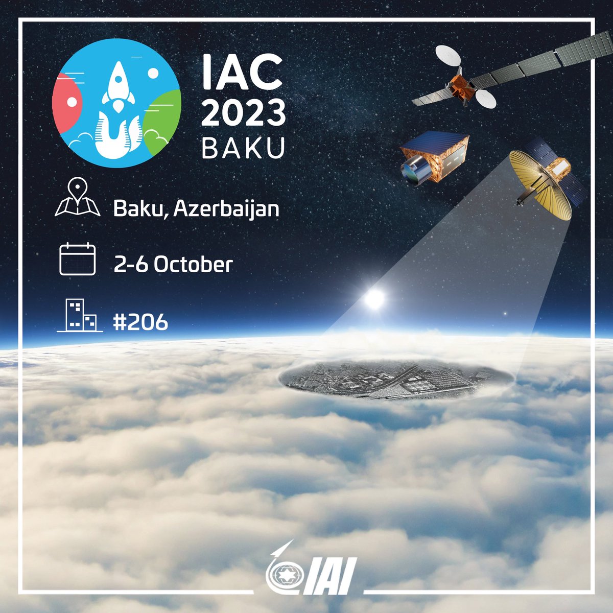 IAI is a world-leading innovating aerospace company including products from 1 kg nano-satellite to 10-ton communication satellite! Visit us at IAI's booth #206 at IAC 2023 exhibition in Baku, Azerbaijan to learn about the wide range of solutions IAI has to offer. #IAC2023