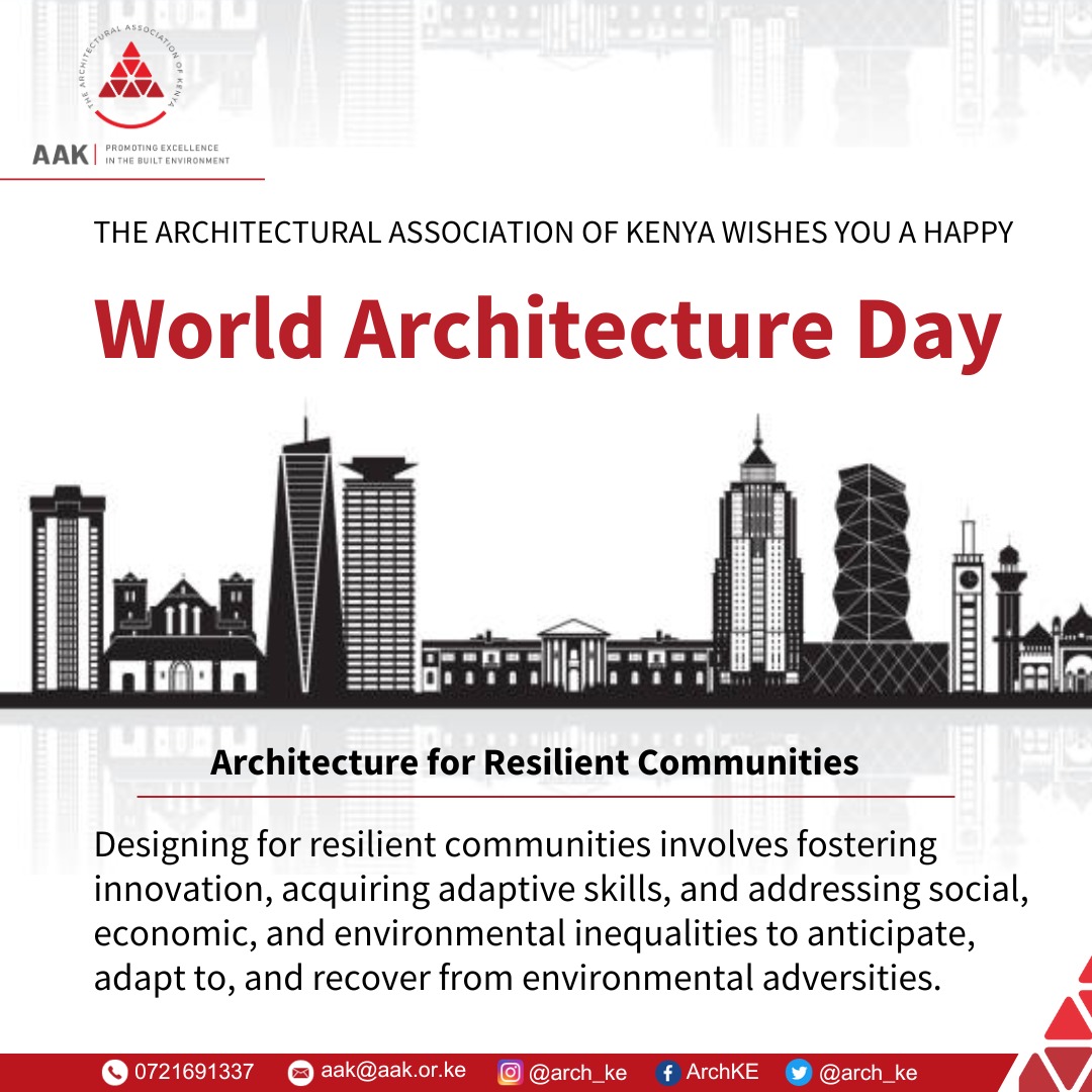 Happy World Architecture Day! 🏗️🌍 

Let's celebrate architecture's role in creating #resilientcommunities by promoting innovation, adaptive skills, & addressing societal inequalities to tackle climate change, pandemics, & political upheavals.  

#worldarchitectureday