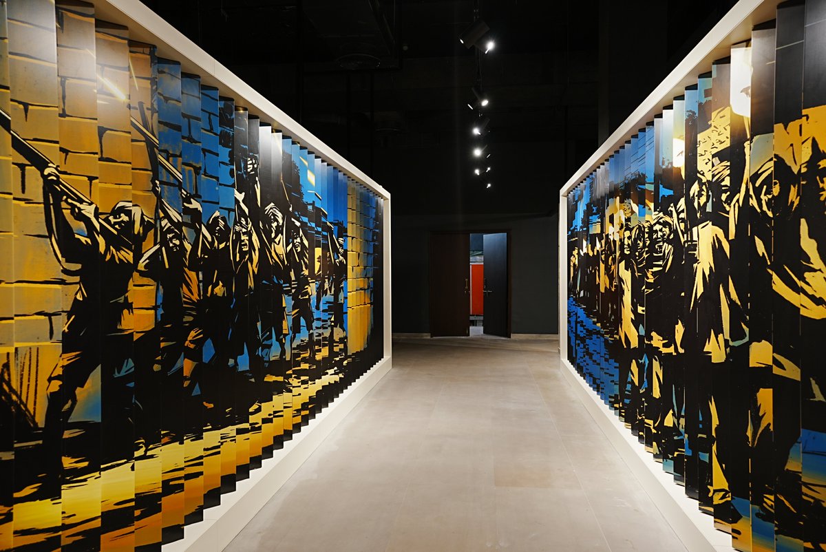 Lokusdesign's tweet photo. As we celebrate #GandhiJayanti, here are a few glimpses of our new project #GandhiVatika, Jaipur. ~One lakh sqft spread over three floors this museum is now open to all. It showcases Gandhiji's practices, principles, and values for a truly immersive experience. #Museums2023 https://t.co/XzKv6ENdaz