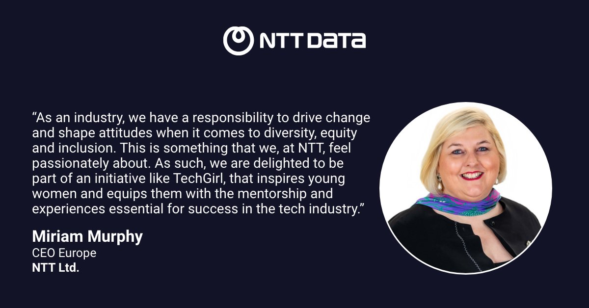 nttdata_inc's tweet photo. We're championing diversity, equity, and inclusion in the tech world! 🤝

Our own Miriam Murphy will be partnering with #TechGirl at this year's The Studio for Technology Leaders event. 

Find out more here: https://t.co/xYbtMArYwe

#NTTUKI #HotTopics #TheStudio #TechLeaders https://t.co/wKxFigSQO2