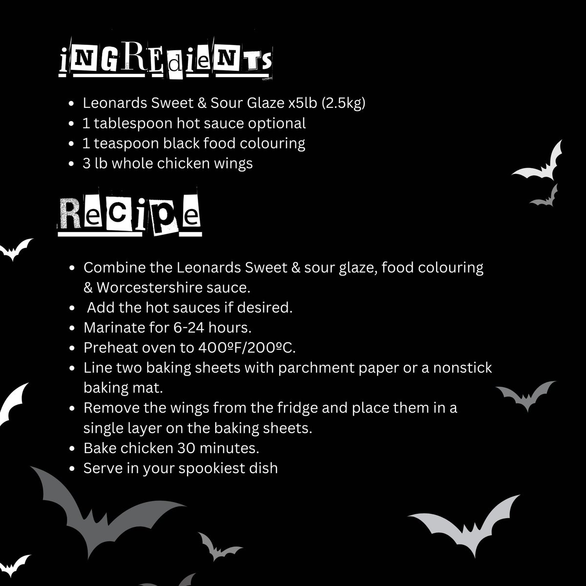 WealdPackaging_'s tweet image. It's a spooky season.

This is just the first of many amazing Halloween ideas, recipes and treats to come over this creepy month.

If you make any of these spooky recipes please tag us in your creation

#halloween #sweetsour #batwings #chicken #halloweenideas #packagingsupplies
