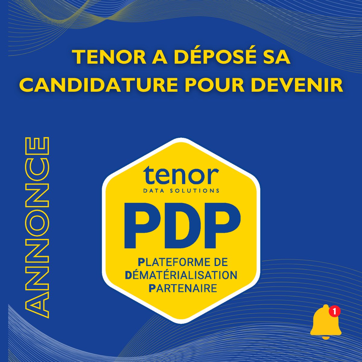 🚨Tenor a officiellement déposé sa candidature pour l'immatriculation de PDP. La solution eDemat PDP de Tenor franchit ainsi une nouvelle étape dans son calendrier, après l'obtention de la certification ISO27001 en juillet dernier. 
#réforme #factureélectronique