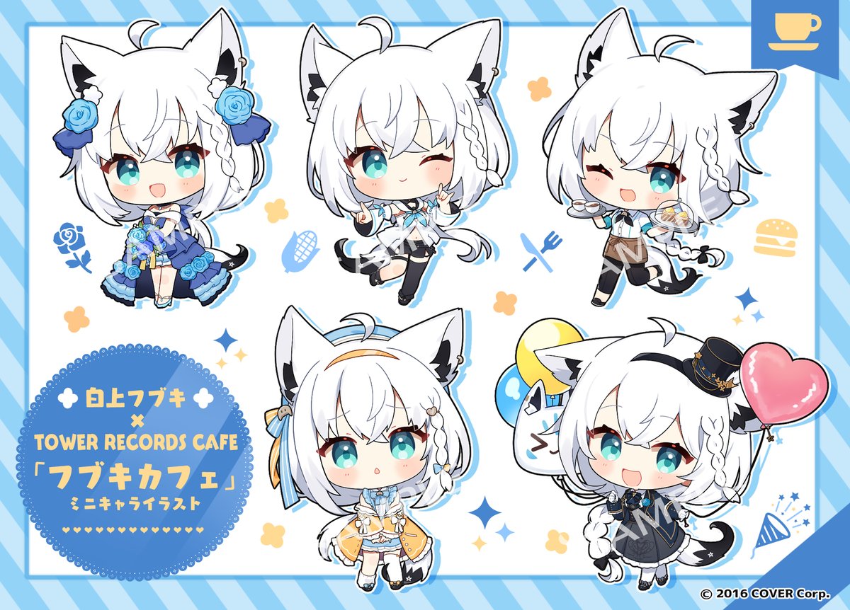 shirakami fubuki fox girl fox ears animal ears tail one eye closed white hair braid  illustration images