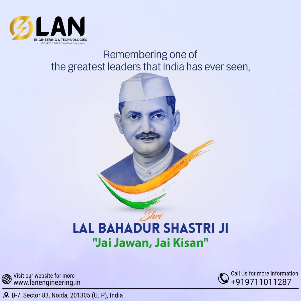 lan_enginering's tweet image. Let us all celebrate one of the greatest personalities and the nation&apos;s loveable prime minister Lal Bahadur Shastri Jayanti with his famous quote “The greatest healing therapy is friendship and love”
#lanengineering
#2ndOctober
#freedom
#FreedomFighter
#India
#Peace