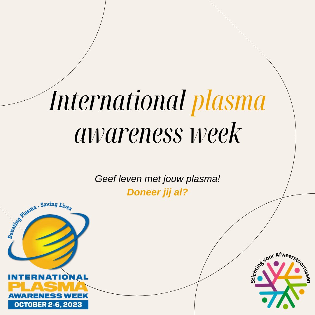 StvAfweer's tweet photo. https://t.co/ykt4W0n2D1

We trappen IPAW (international plasma awareness week) af met de eerste Wist je dat:
Wist je dat…jouw bloed voor ongeveer de helft uit bloedplasma bestaat?

Geef leven en word bloed-of plasmadonor! Meld je aan bij Sanquin via https://t.co/m3UWRPplwY https://t.co/08qurWn70M