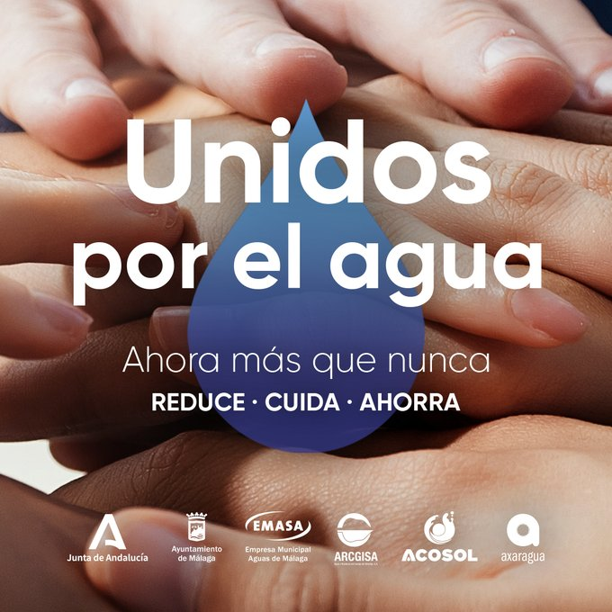 ➡️ #EMASAMálaga participa en la campaña de concienciación “Unidos por el agua” 

 La campaña quiere trasladar la unión de todos los operadores relacionados con el agua para hacer frente a la situación de sequía 💧 

Más info en malaga.eu/el-ayuntamient…