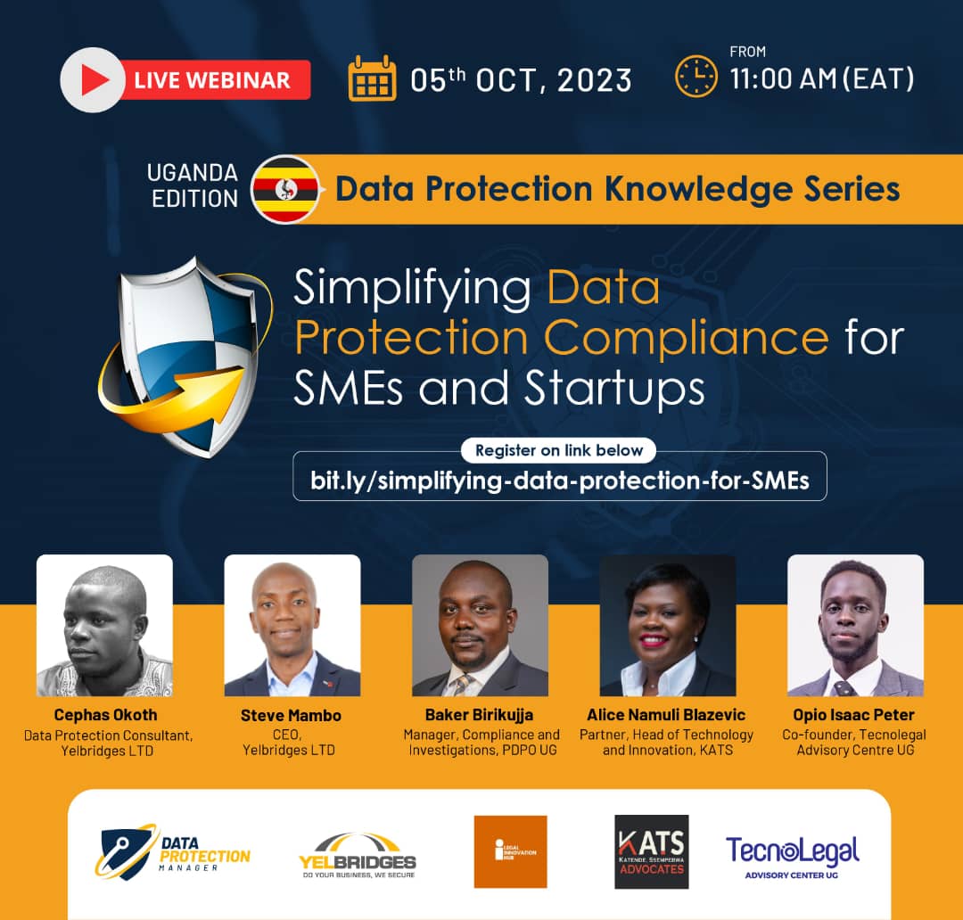 Exciting News! 
Our Co-founder will be sharing insights on Data Protection and Privacy Compliance for SMEs in an upcoming conversation. 
Date:  5th Oct.
Time  : 11:00 AM EAT. 
Let's navigate Compliance together!  bit.ly/simplifying-da… 
#dataprotection
#PrivacyCompliance