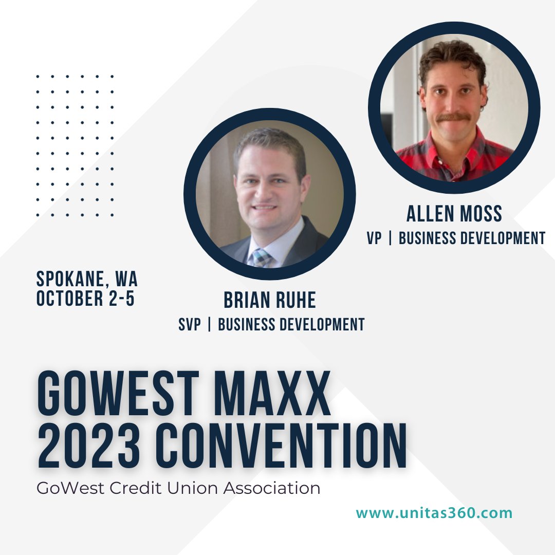 We are delighted to have Brian Ruhe &amp; Allen Moss attend the GoWest Credit Union Association, representing Unitas at booth #115. Be sure to stop by their booth to learn about our Blanket 360 Portfolio Protection programs.
#maxxconvention2023