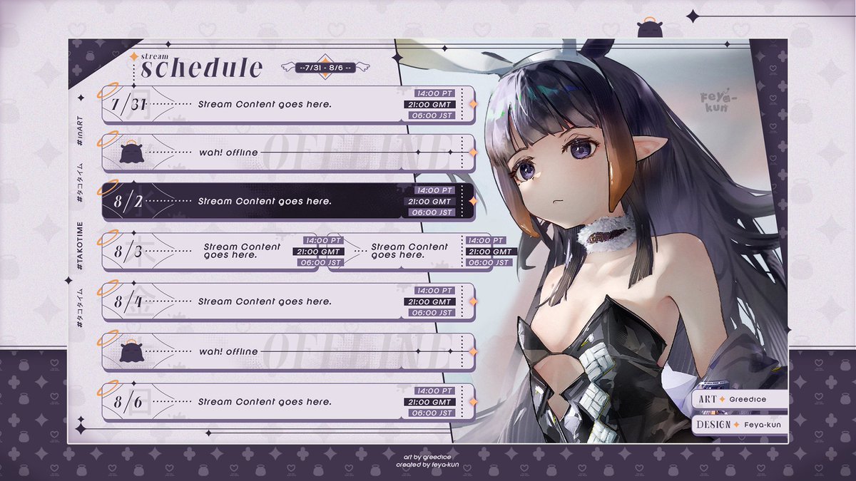 ❗️FREE VTUBER STREAM SCHEDULE ❗️

thank you for 10k followers!! ily🥹✨️❤️
how to join:  
- like  
- follow  
- retweet  
optimal: drop your png （っ＾▿＾）   

 raffle goes until 15th october #vtuber #VTuberAssets